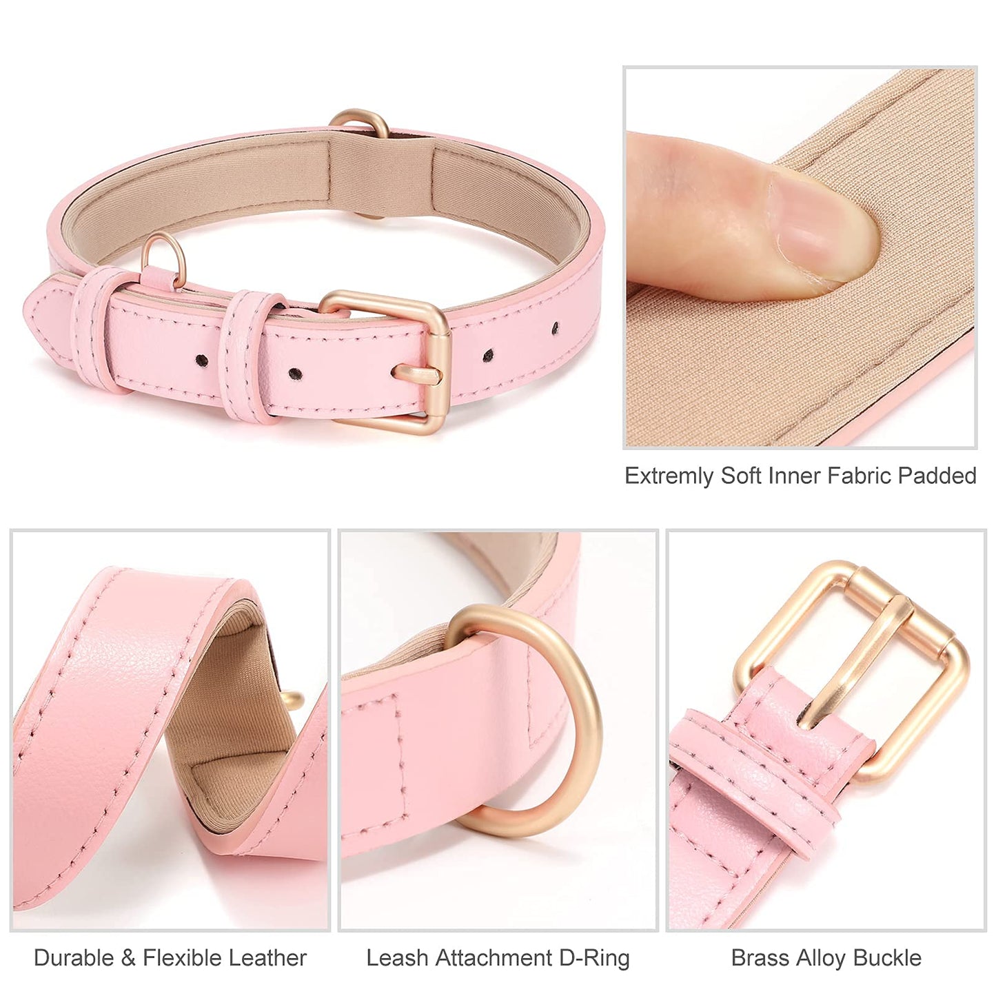 WHIPPY Airtag Leather Dog Collar GPS Tracker Air Tag Puppy Collar
