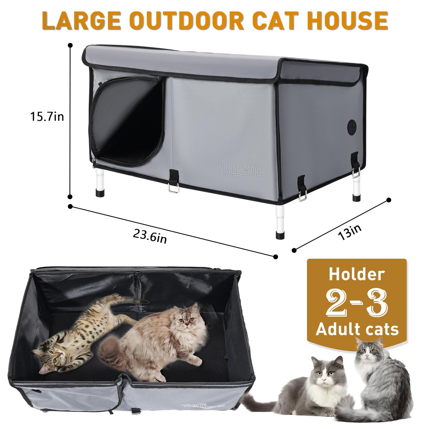 Outdoor Cat House Elevated,Insulated Feral Cat House Outdoor Bed