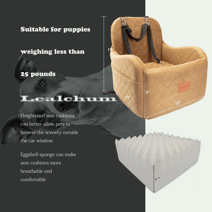 Lealchum Dog Booster Car Seat for Small/Medium Dogs,Ultra Soft Seat