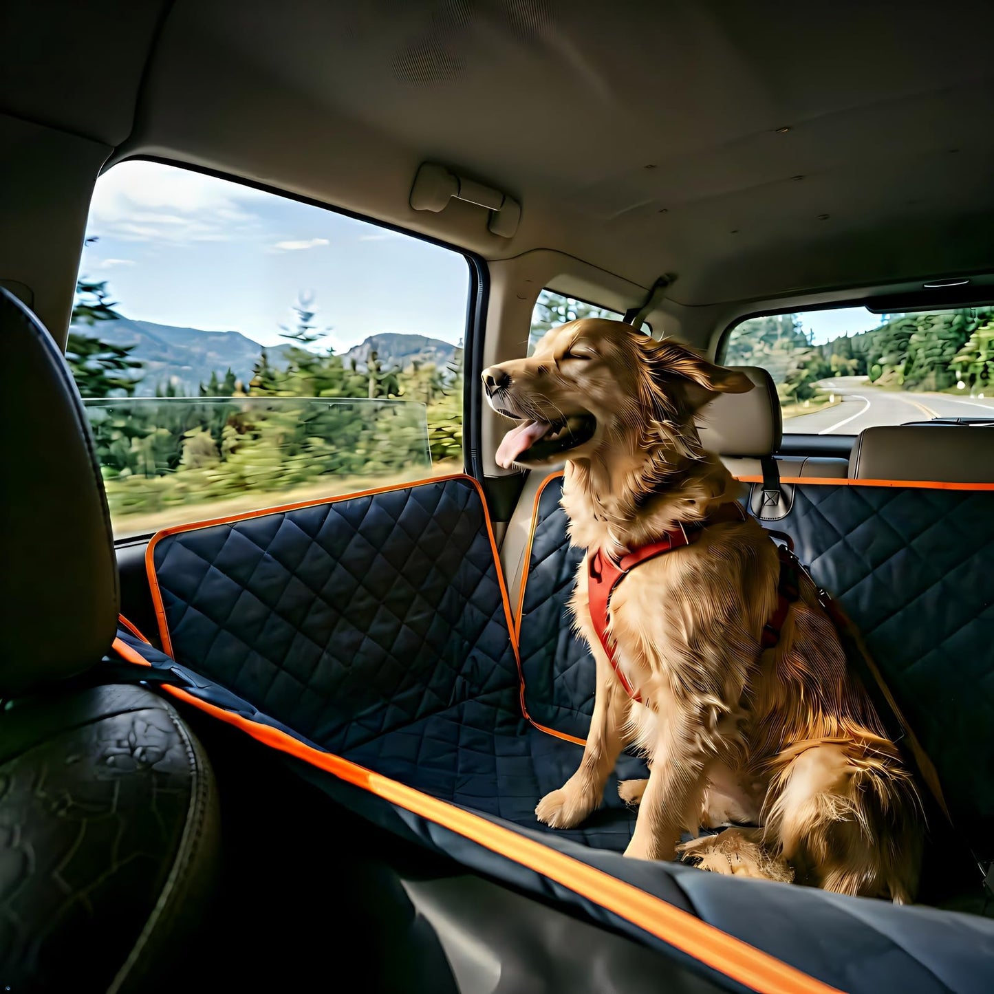 iBuddy Luxury Dog Car Seat Cover for Back Seat Breathable Mesh Seat