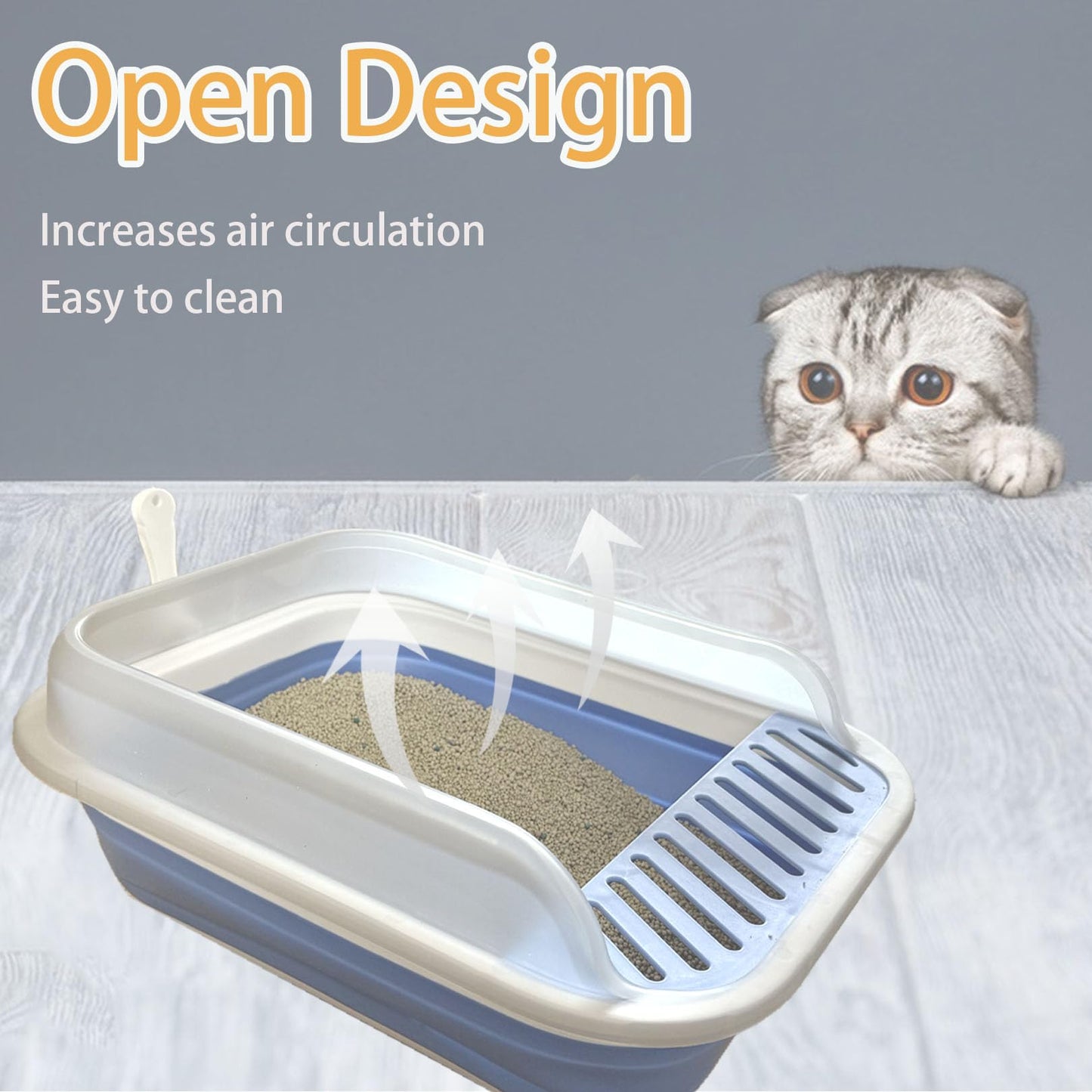 Collapsible Kitten Litter Box, Open Small Cat Litter Box