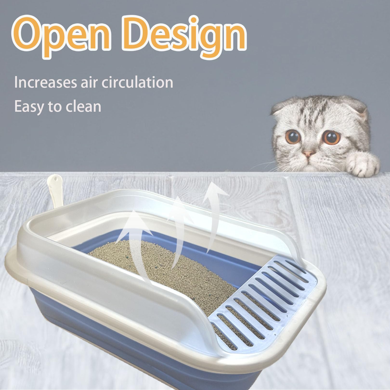 Collapsible Kitten Litter Box, Open Small Cat Litter Box
