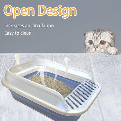 Collapsible Kitten Litter Box, Open Small Cat Litter Box