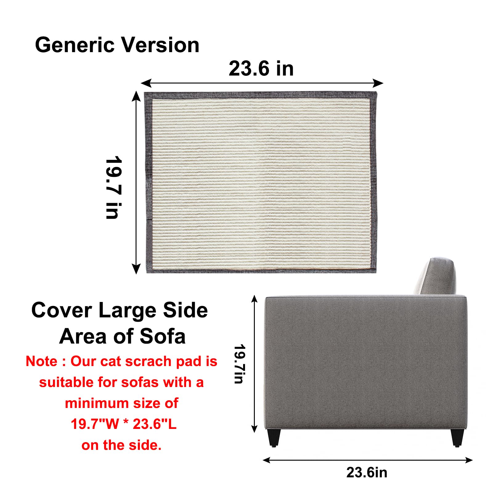 Cat Scratch Couch Protector with Natural Sisal for Protecting Couch