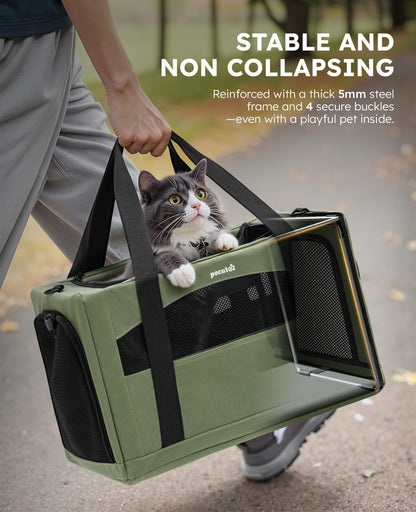 Pecute Cat Carrier Stable, Pet Carrier with Hidden Anxiety Relief Bag