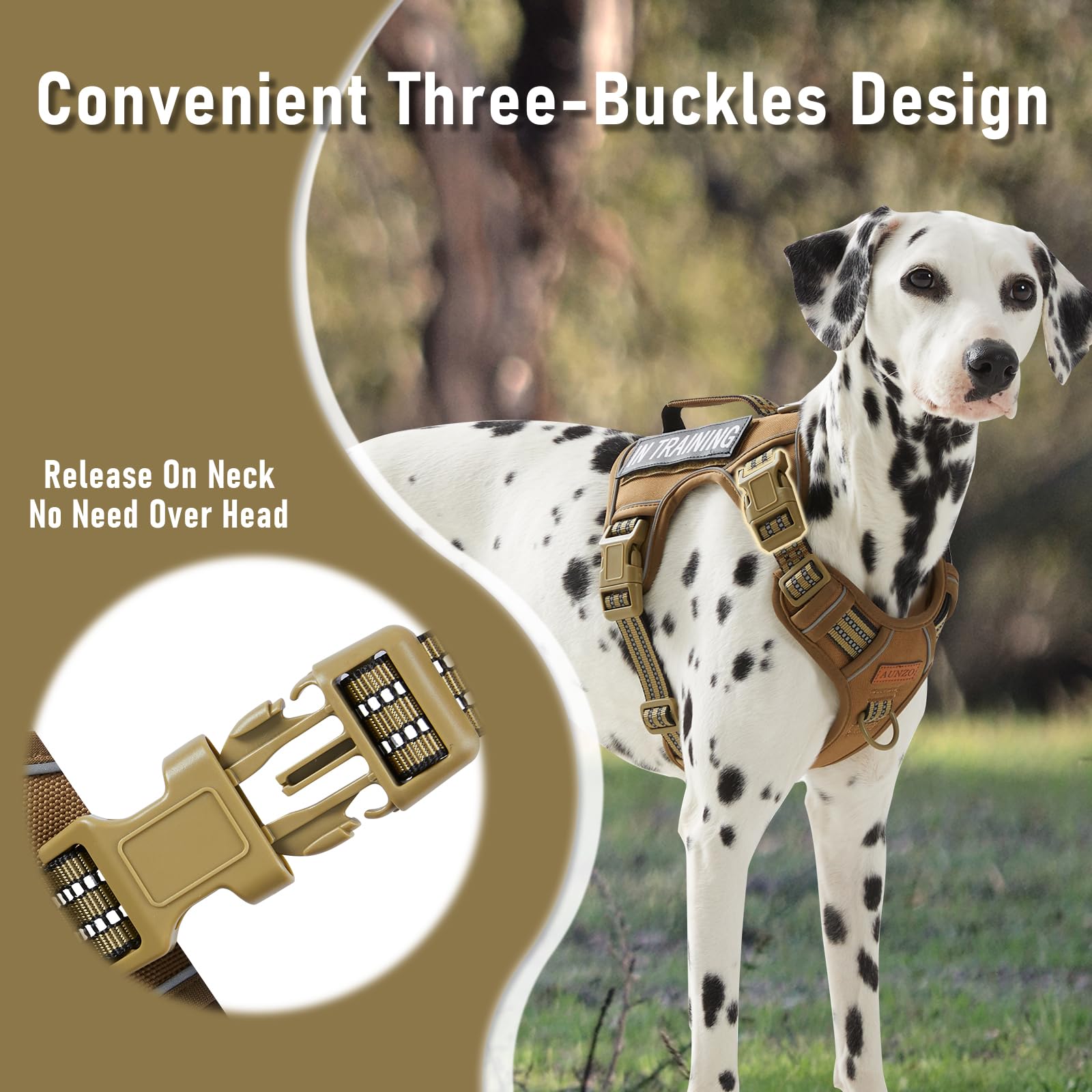 Non Pulling Tactical Dog Harness for Medium Dogs, Adjustable Harness