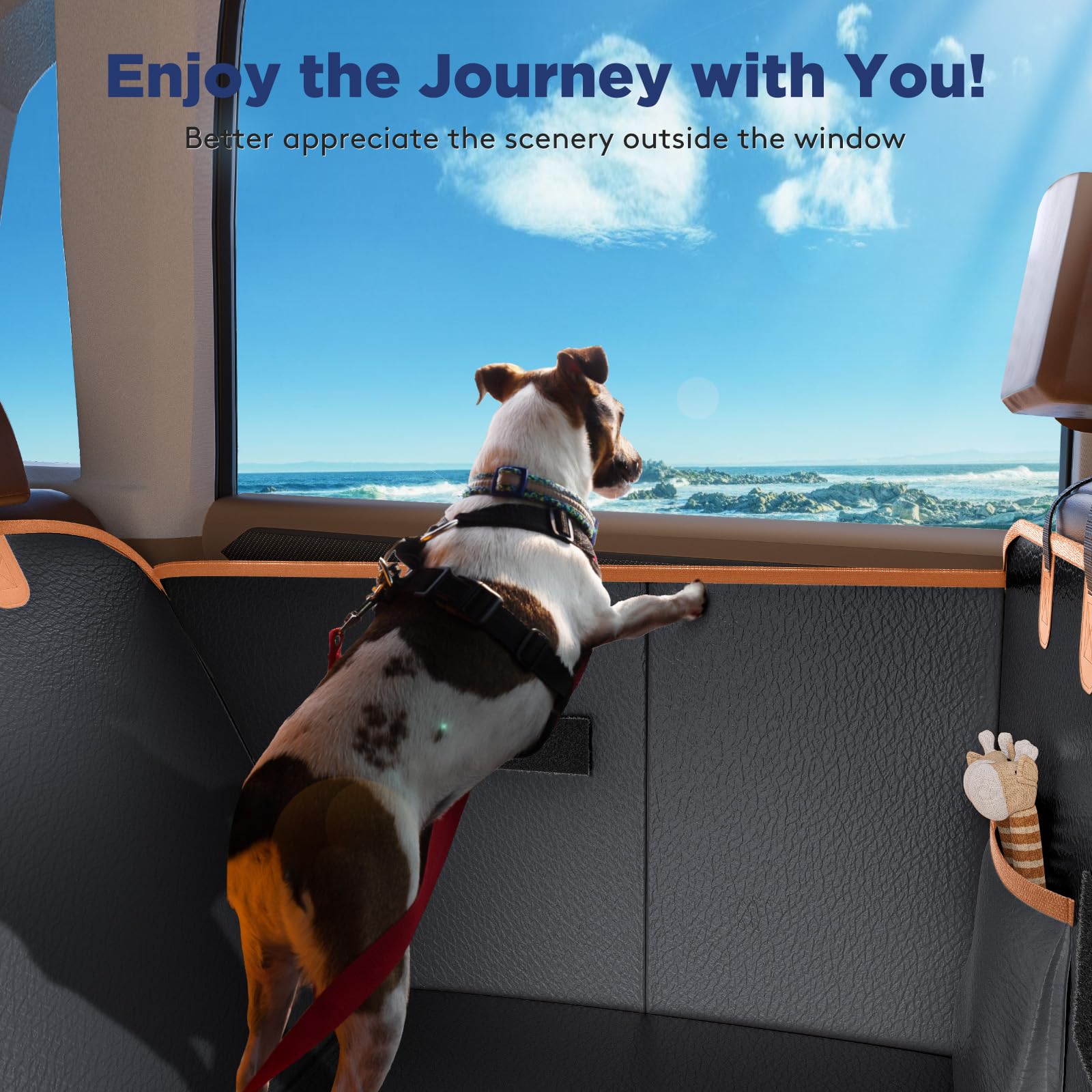 FURTIME XL Back Seat Extender for Dogs, Hard Bottom Dog Car Seat Cover
