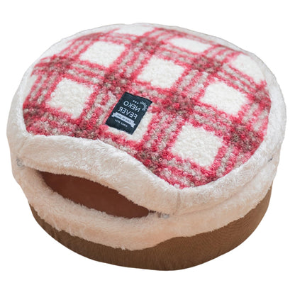 Cat Cave Bed Enclosed Self Warming Hideaway with Detachable Lid Mat