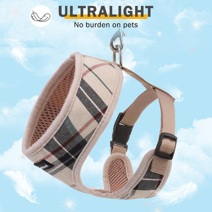 SCENEREAL No Pull Small Dog Harness Collar and Leash Set, Soft Collar