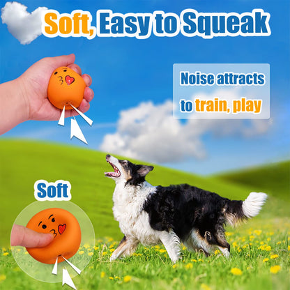 HOLYSTEED Squeaky Dog Toys for Medium Dogs, Soft Latex Squeaky Balls