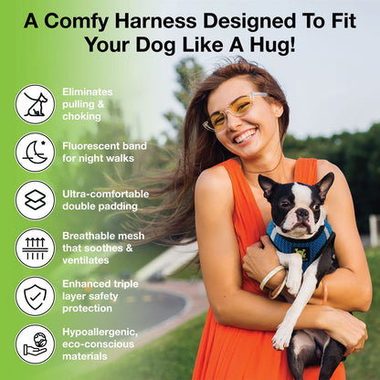 EcoBark Step in Dog Harness Reflective Soft Ultra Padded Mesh Harness