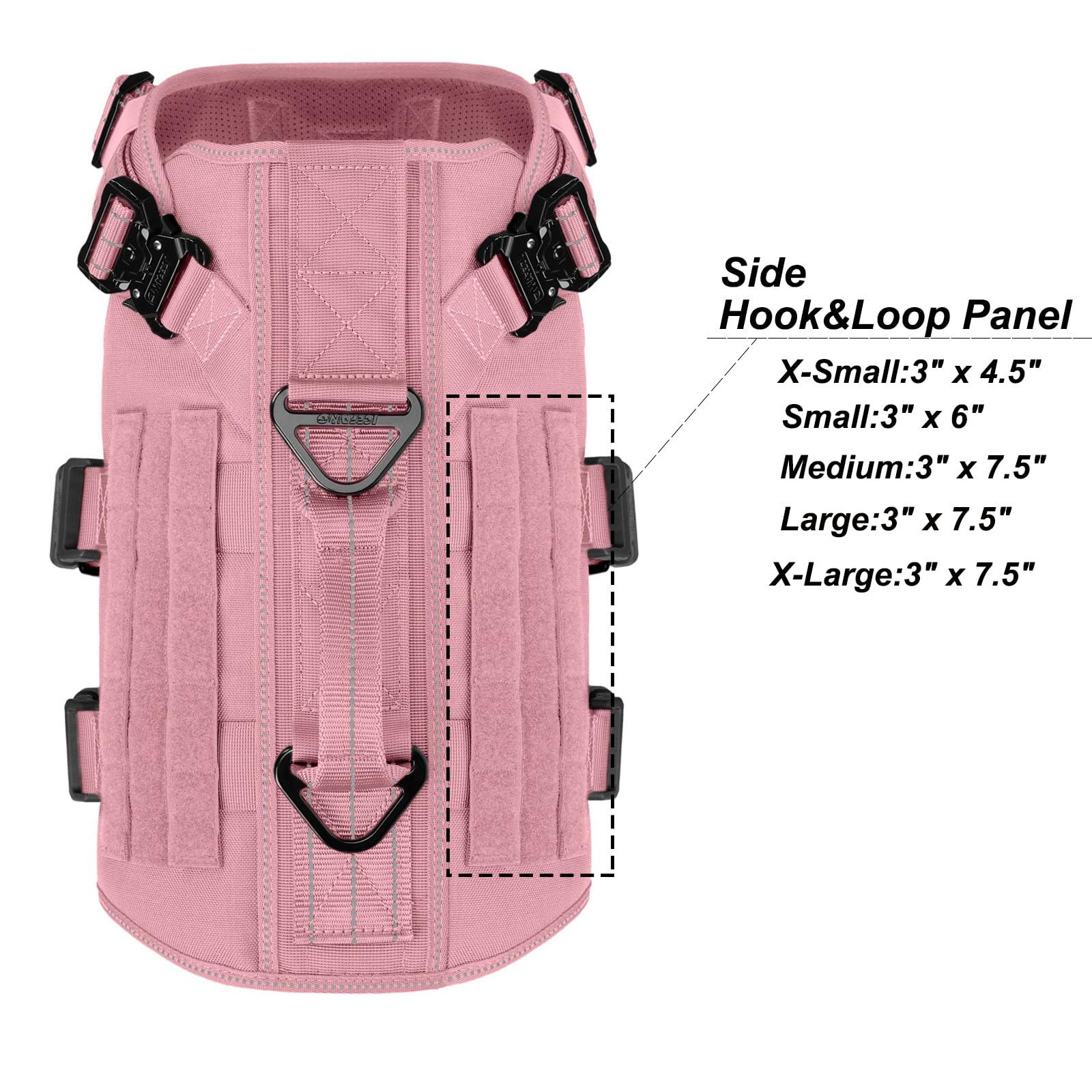 ICEFANG GN3 Tactical Dog Harness for Large Dogs, 6X Quick-Release Clip