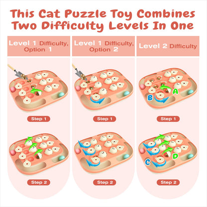 KADTC Cat Puzzle Feeder Toy, Large Size, 2 Ways to Play, 2 Balls