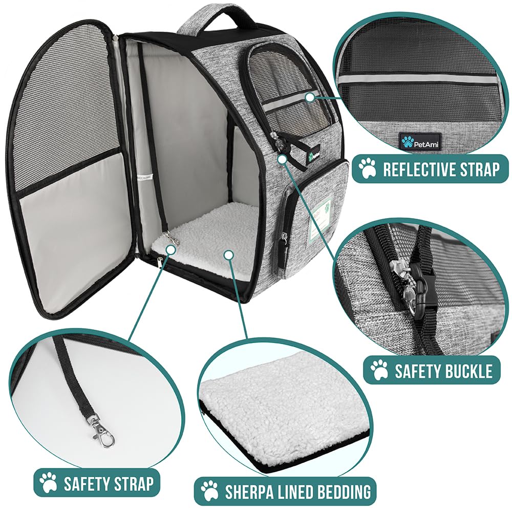 PetAmi Dog Backpack Carrier for Small Large Cat, Pet, Puppy Bag