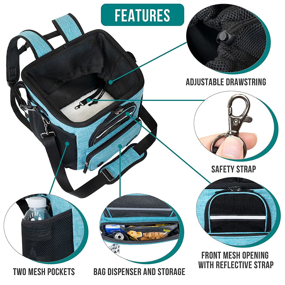 PetAmi Dog Bike Basket, Soft-Sided Ventilated Dog Bike Carrier