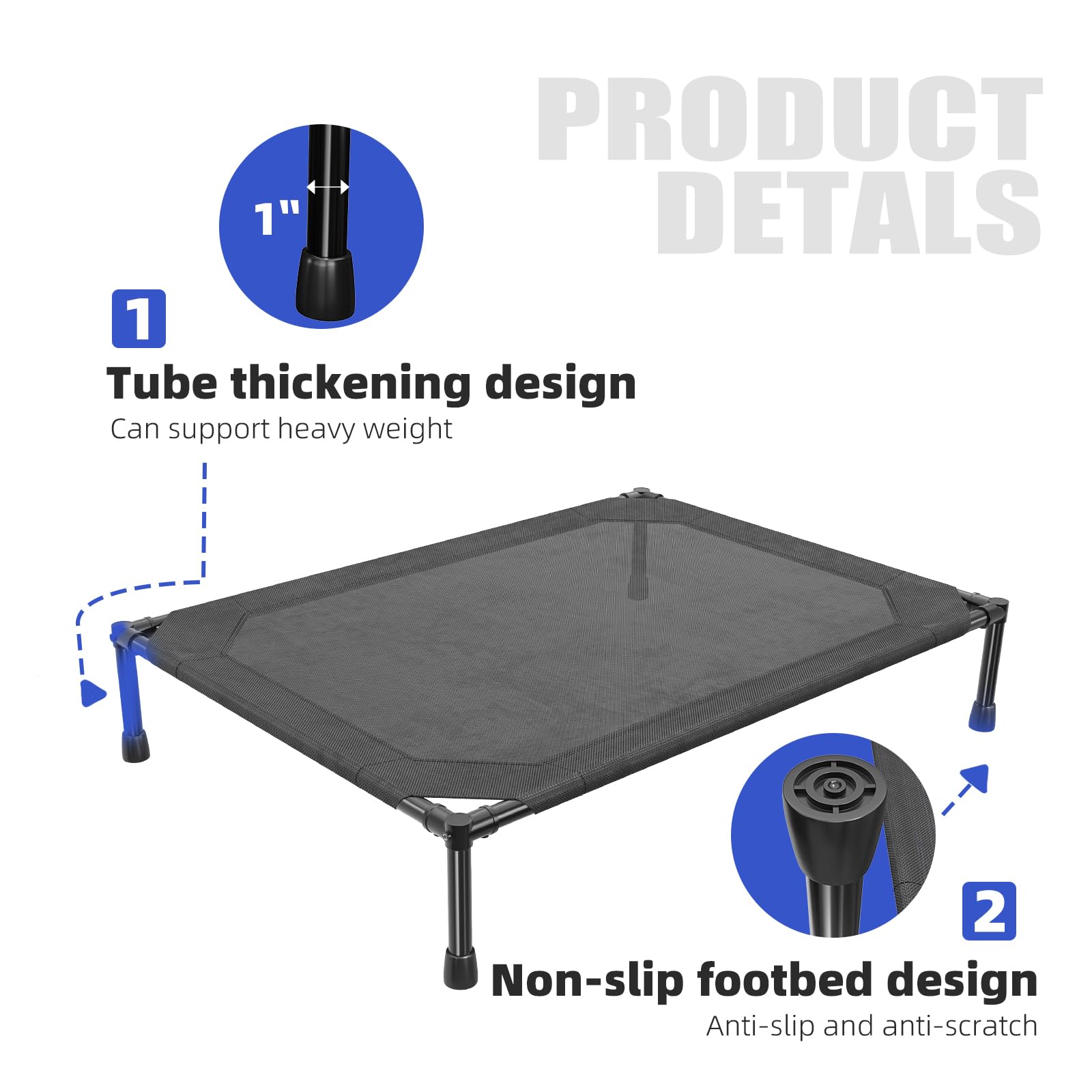 Simple Trending Elevated Dog Bed for Large Dogs, Waterproof Raised Bed