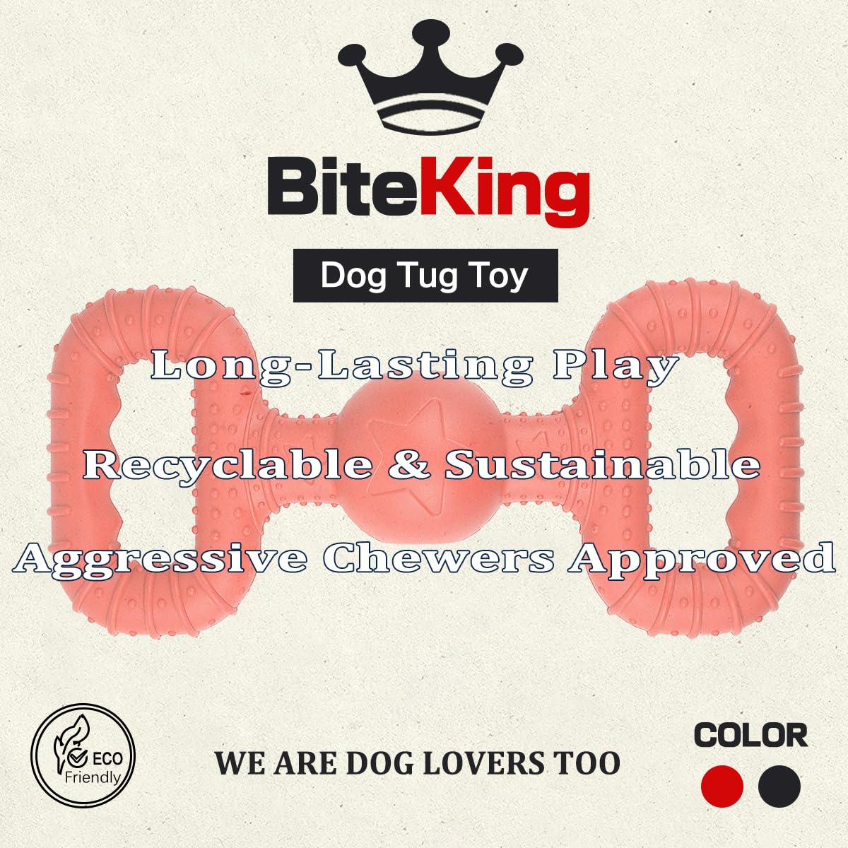 BiteKing Natural Rubber Dog Toys for Large Aggressive Chewers Lifetime