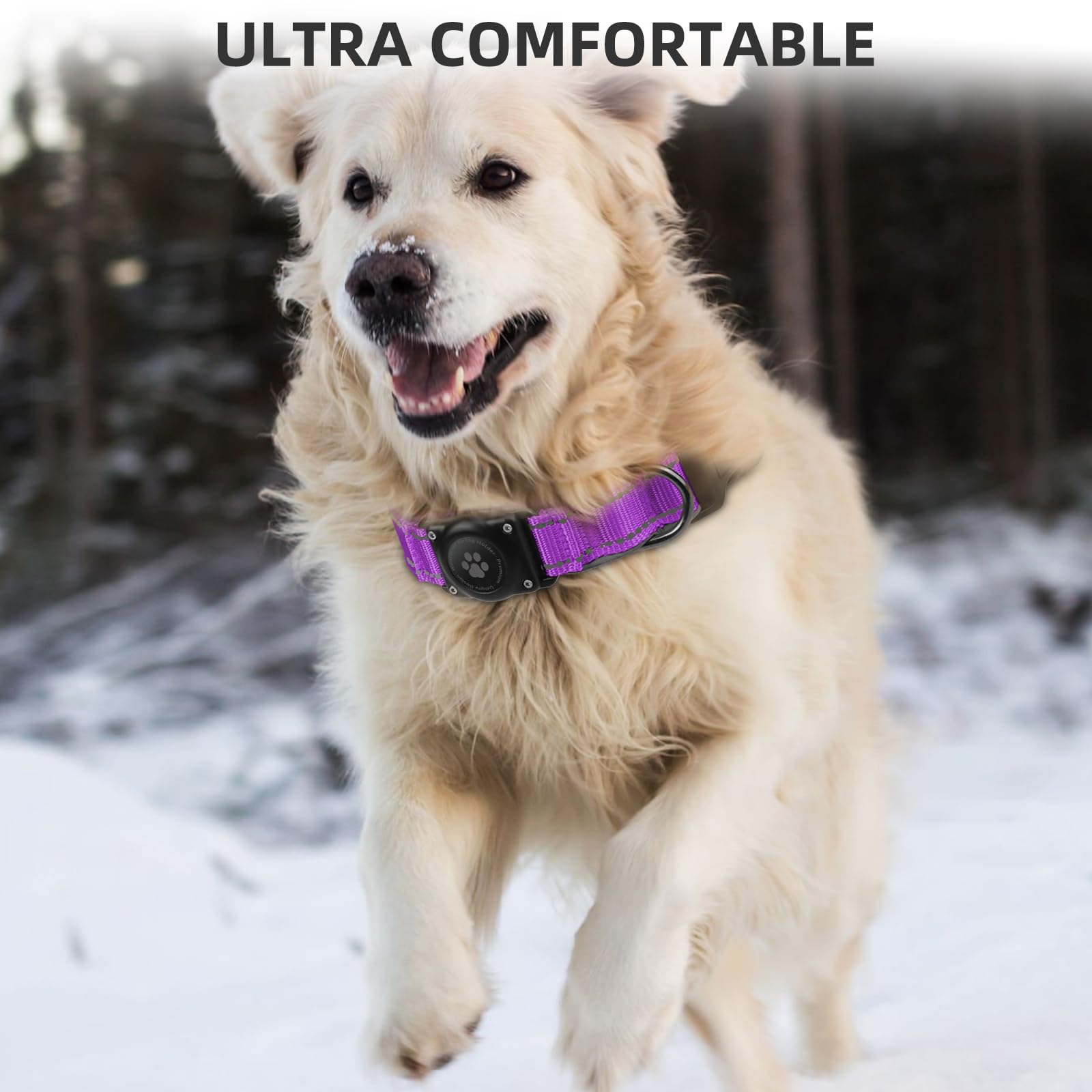 AirTag Dog Collar, IP68 Waterproof Air Tag Dog Collar Holder Collar