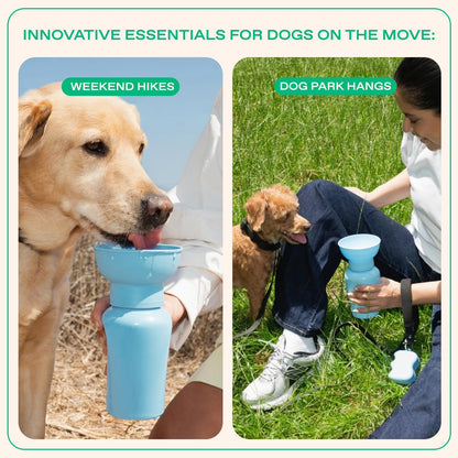 Springer Flip Dog Water Bottle, Portable Drinking Feeder with Bowl