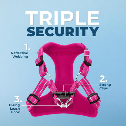 Best Pet Supplies Voyager Mesh Dog Breathable Harness Reflective Set