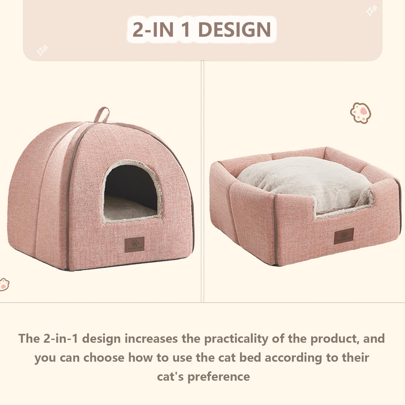WINDRACING Cat Bed for Indoor Cats Cats Cave Bed Cat House Cat Bed
