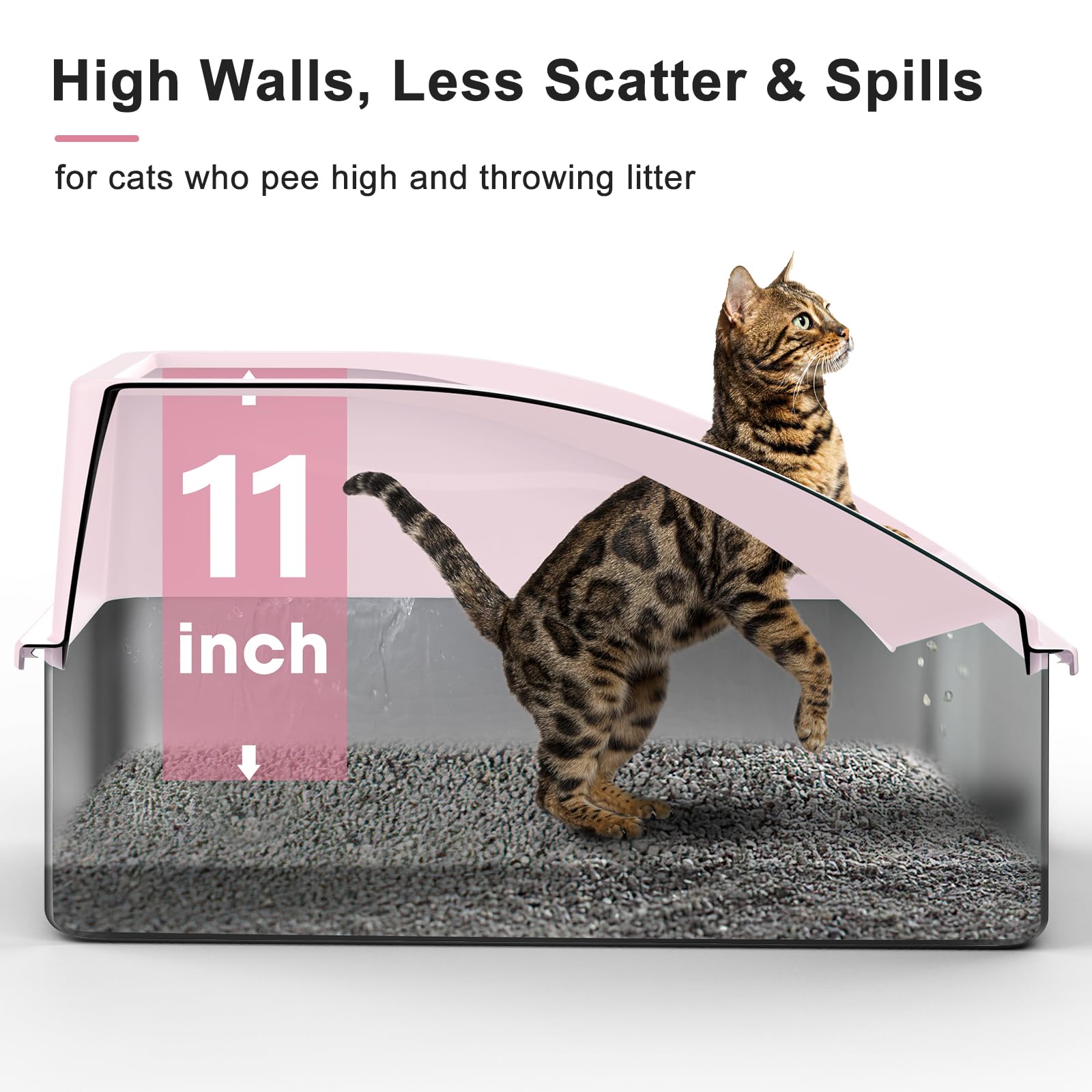 AIPERRO Stainless Steel Litter Box, XL Enclosed Cat Litter Box