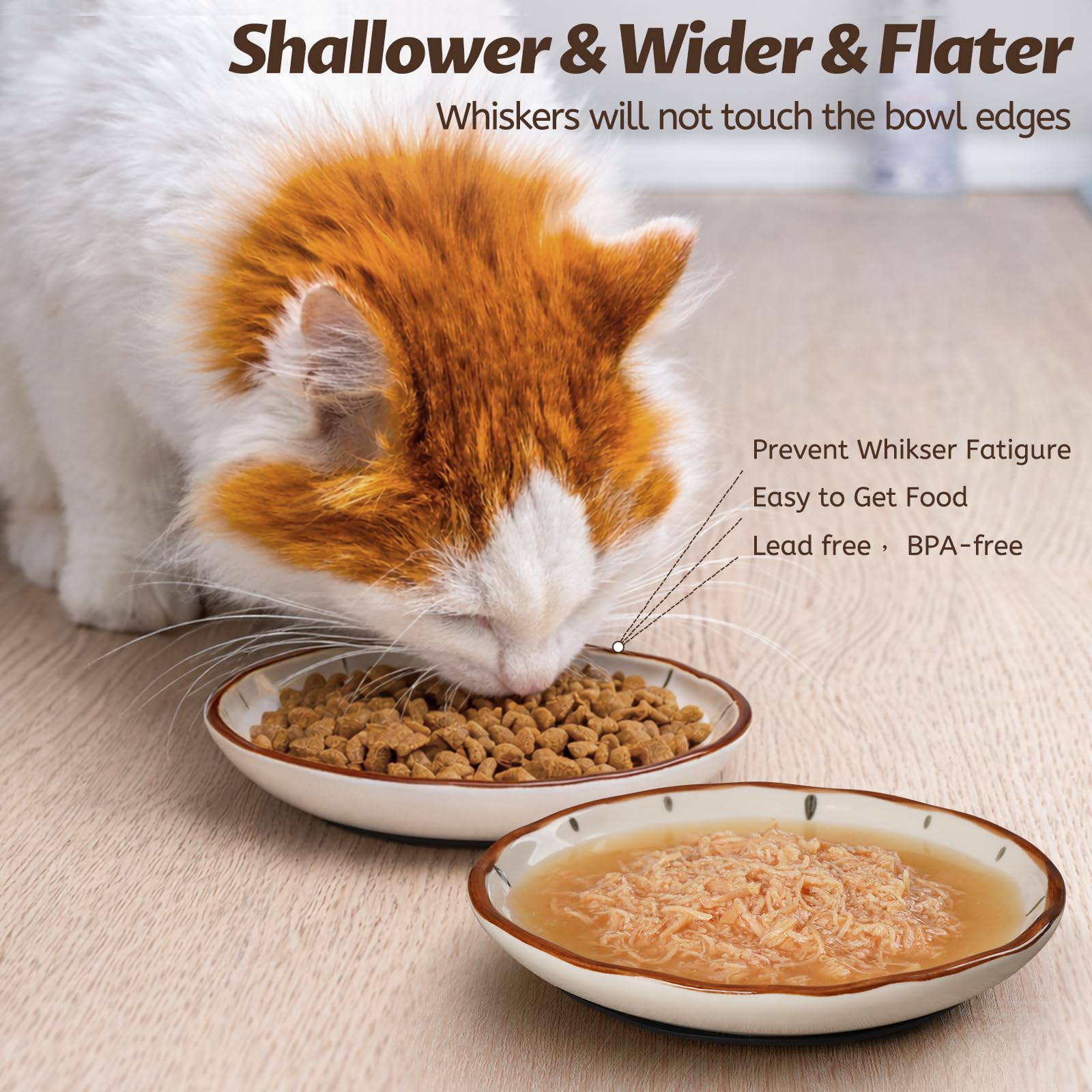 WROSWT Clock Cat Food Bowl,Non-Slip Silicone Bottom Cat Bowls