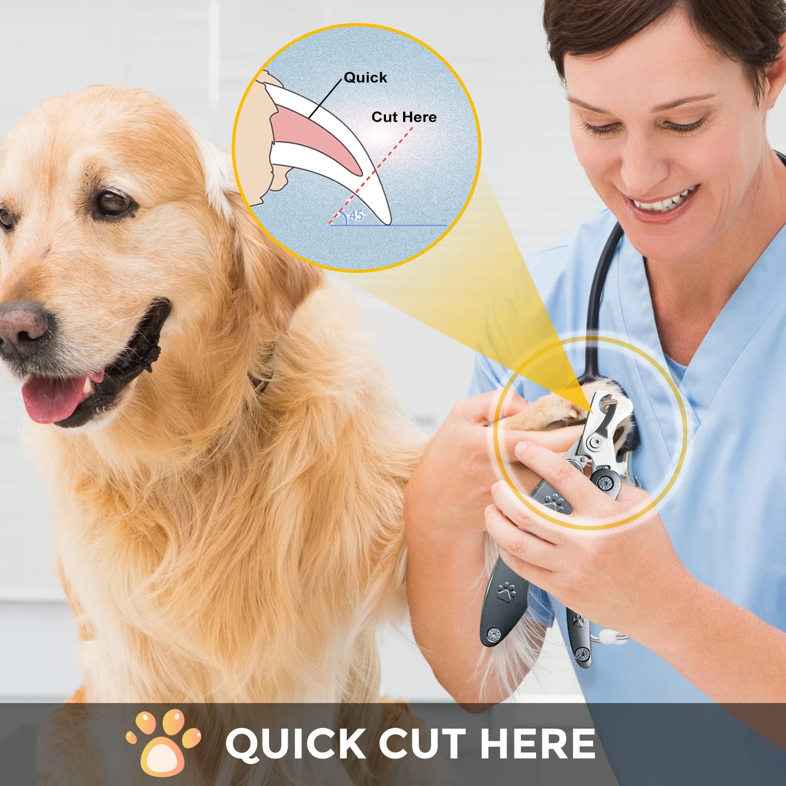 Heavy Duty Dog Nail Clipper for Large Dog Thick Nail, 3in1 Dog Clipper