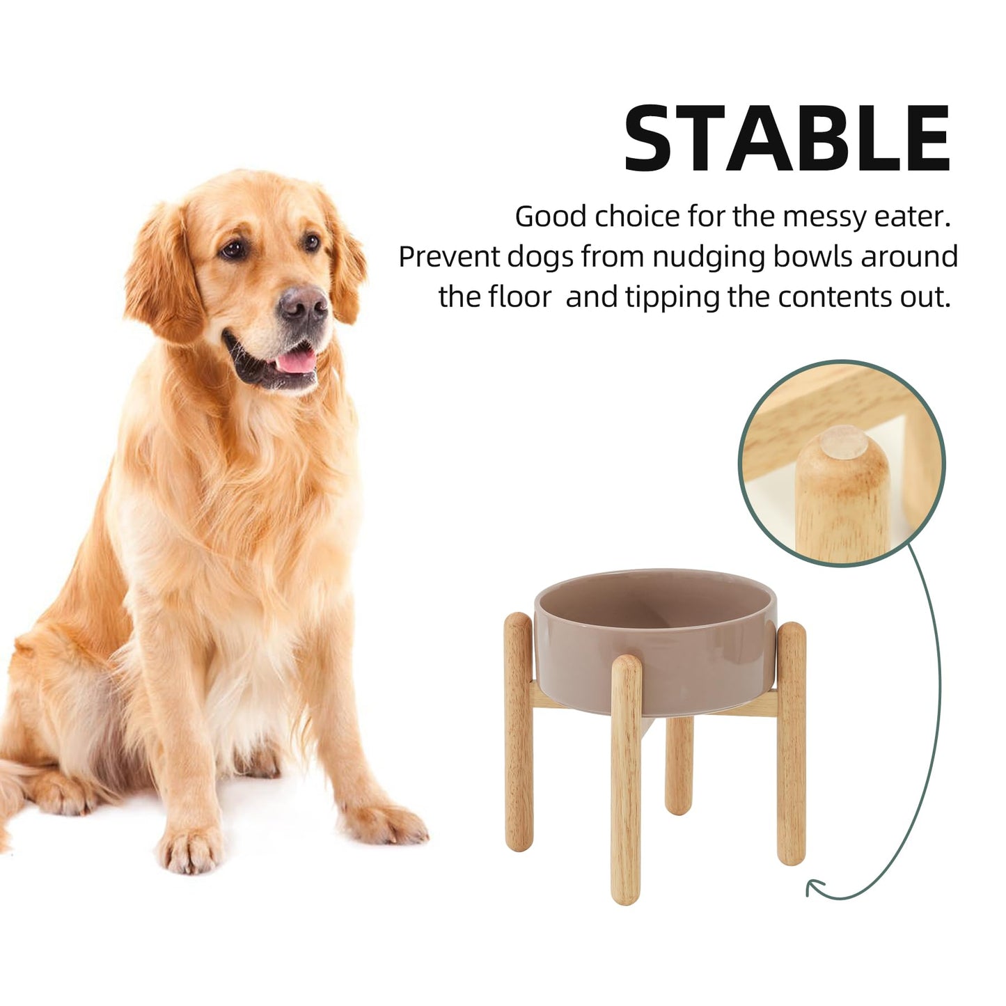 Havniva Ceramic Raised Dog Bowl with Stand for Large Breed Bowl