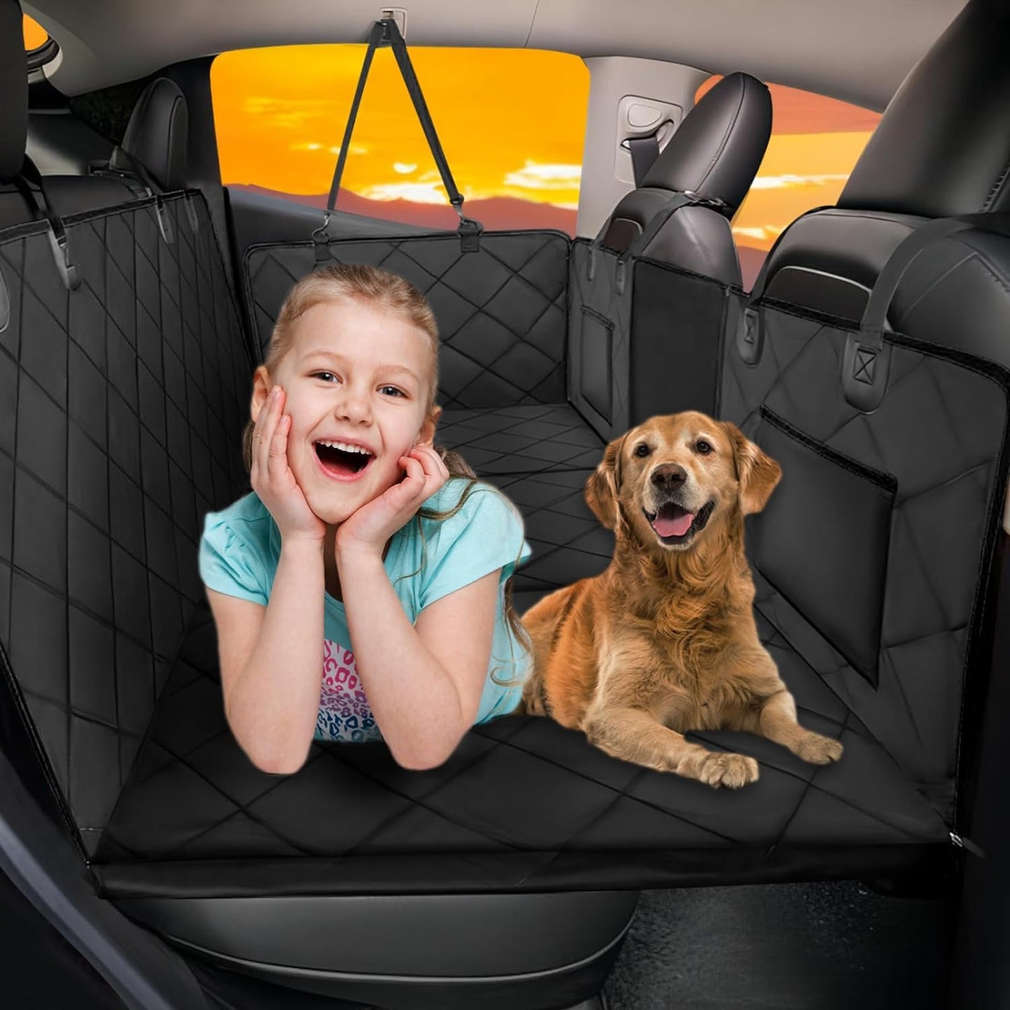 ROUWINNE Back Seat Extender for Dogs-Large Space, Dog Car Seat Cover
