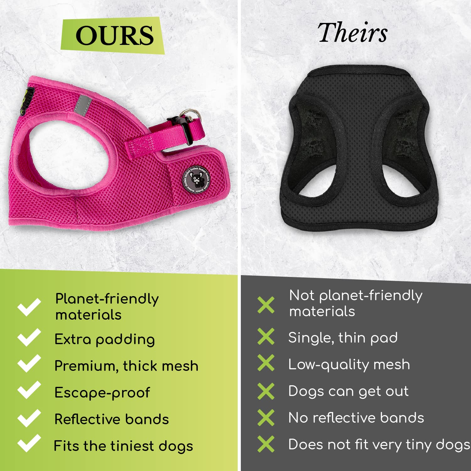 EcoBark Step in Dog Harness Reflective Soft Luxurious Mesh Harness