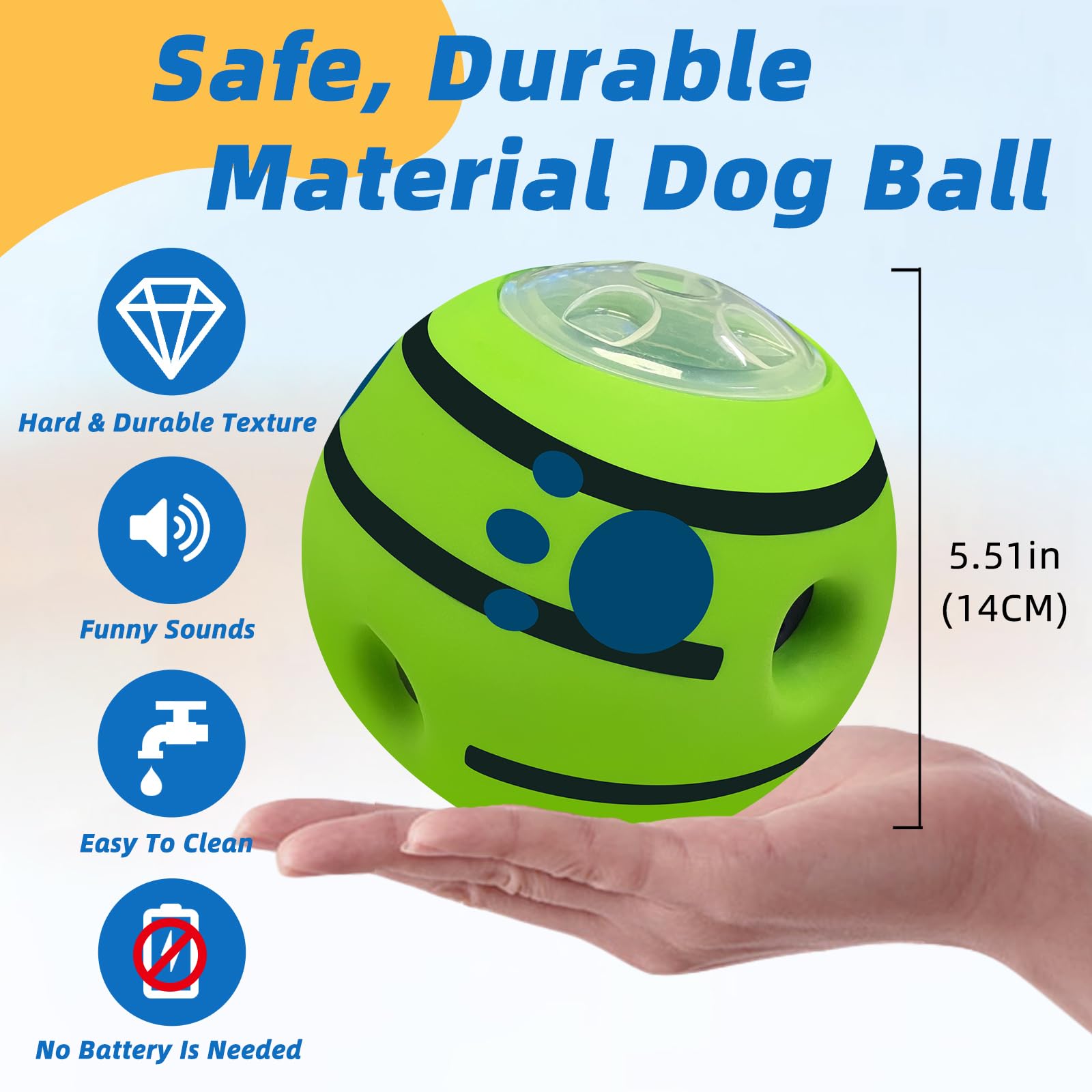 SHAKE AND LAUGH Interactive Puzzle Dog Treat Ball, Treat Ball