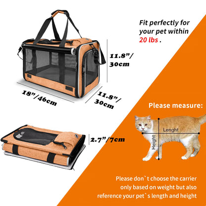 GAPZER Dog Carry Bag for Puppy Pet Soft-Shell Portable Kennel Crate