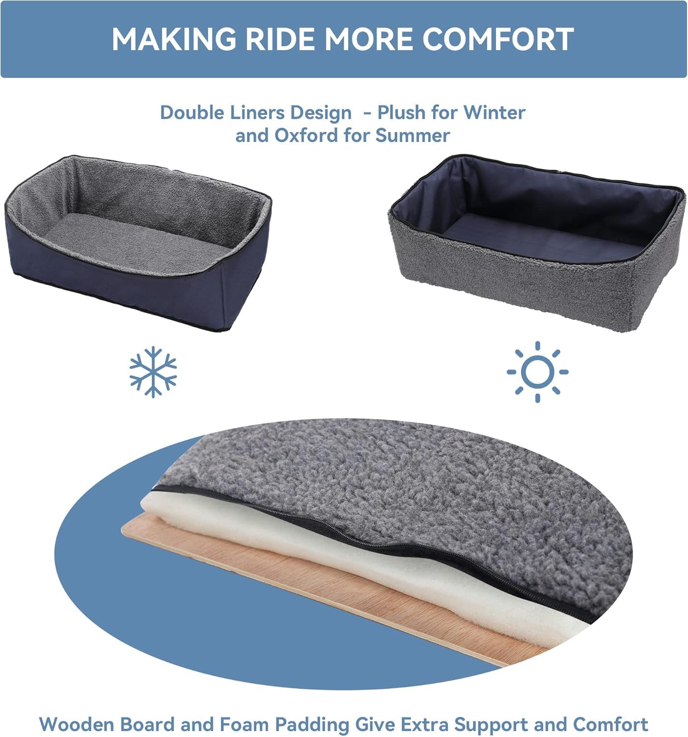 A 4 Pet Dog Car Seat for Medium/Large Dog or 2 Small Dogs, Seat