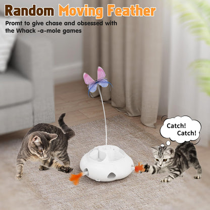 Crazydeer Interactive Cat Toys for Indoor Cats, 4in1 Pet Teaser Toy