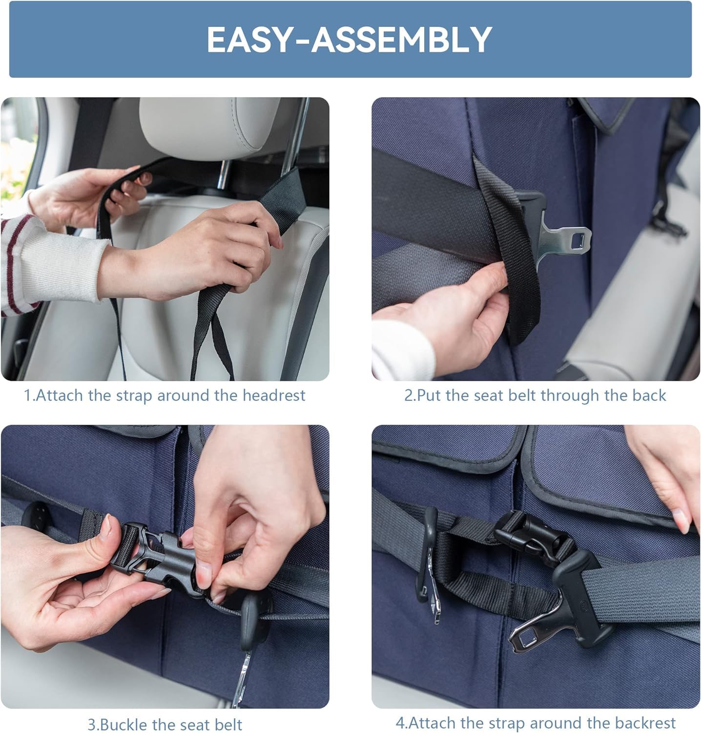 A 4 Pet Dog Car Seat for Medium/Large Dog or 2 Small Dogs, Seat
