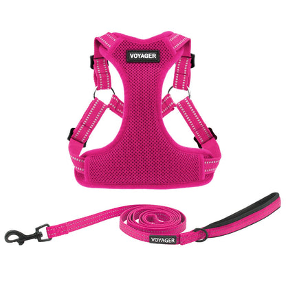 Best Pet Supplies Voyager Mesh Dog Breathable Harness Reflective Set