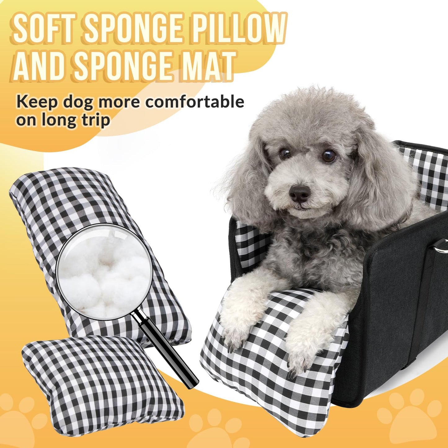 SlowTon Console Dog Car Seat Portable Dogs Armrest Booster Seat