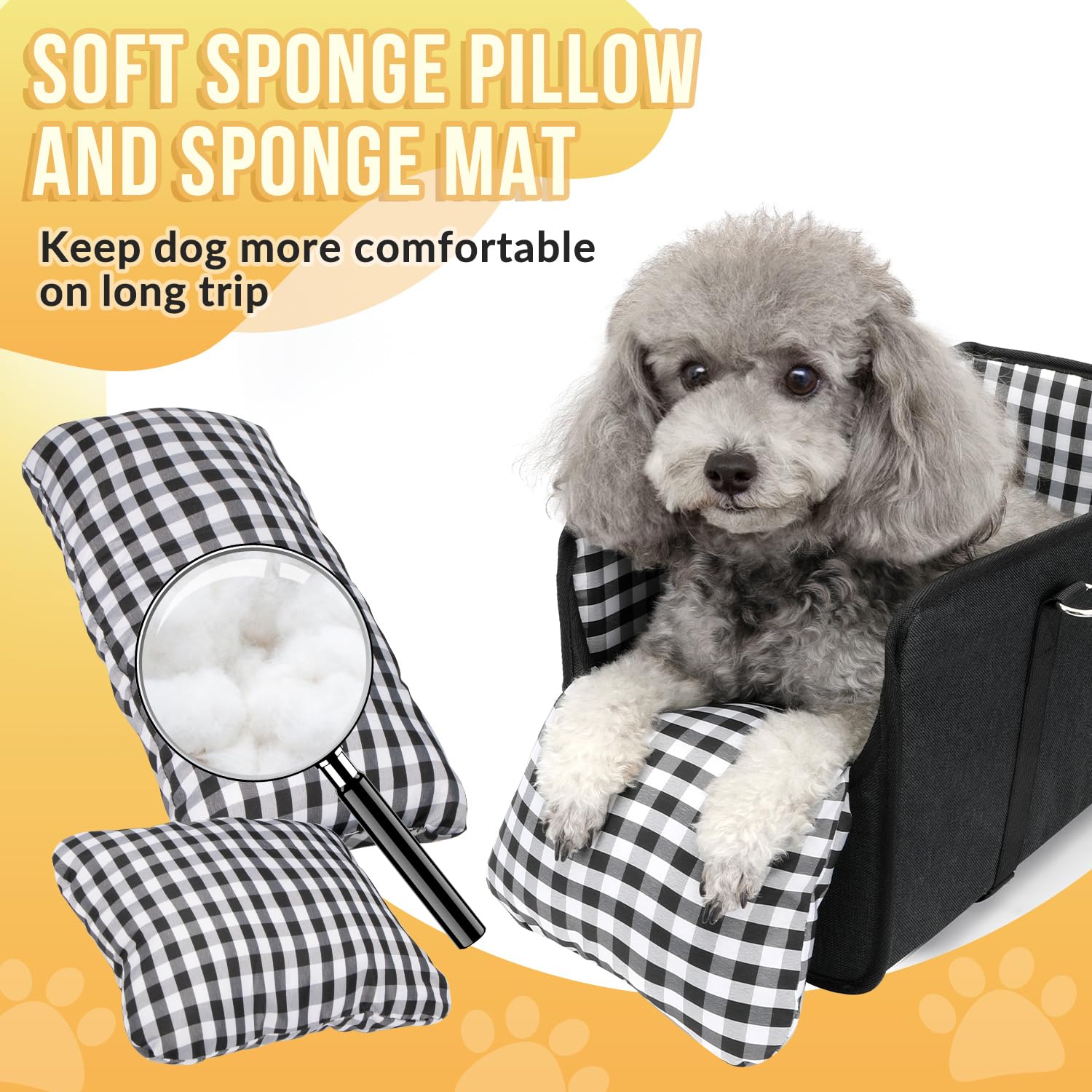 SlowTon Console Dog Car Seat Portable Dogs Armrest Booster Seat