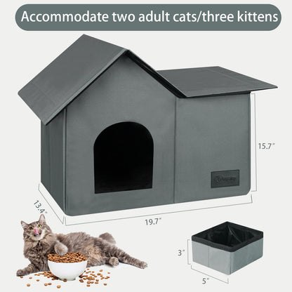 Cat Houses for Outdoor Cats-Large Weatherproof Cat Bed for Indoor Bed