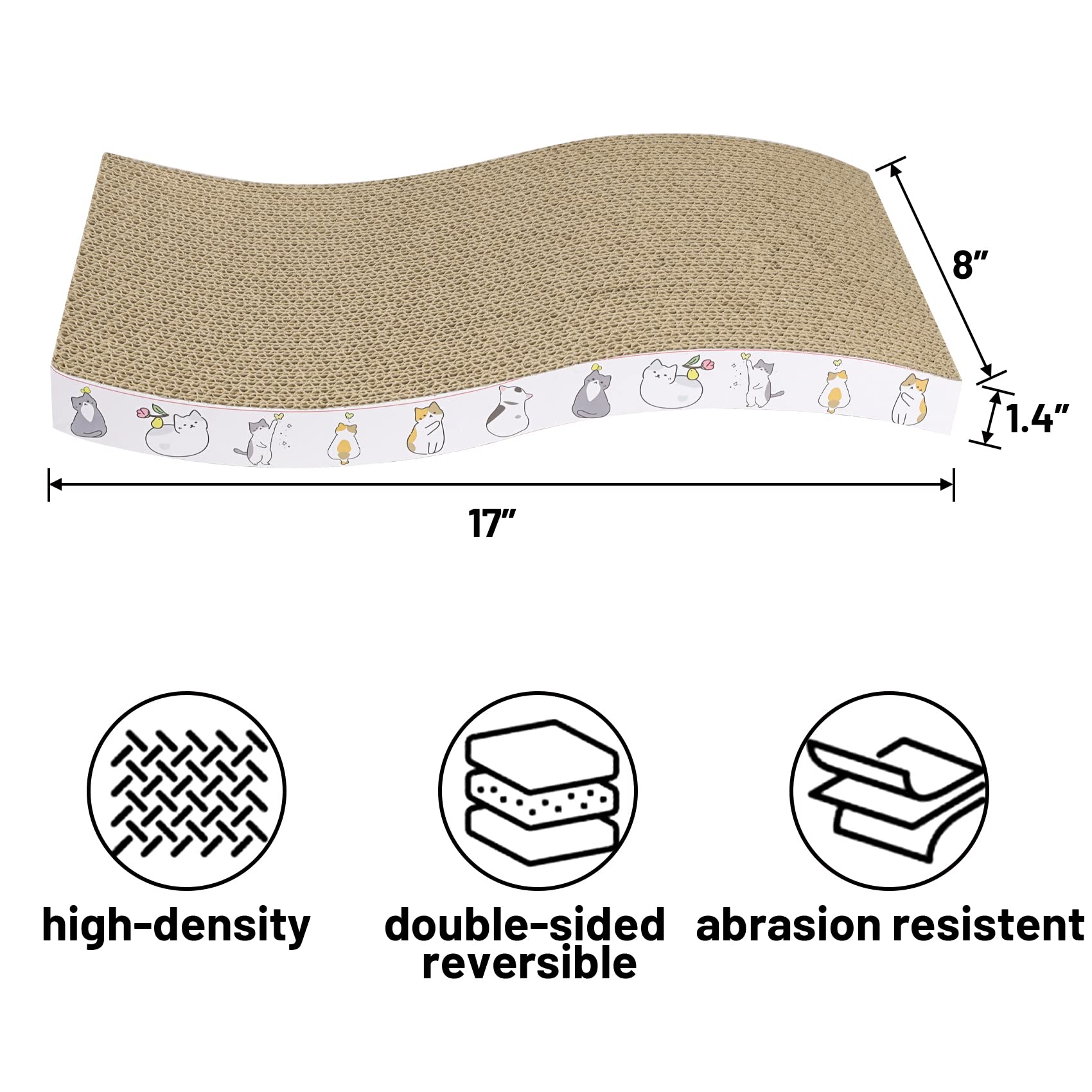 PatiencET Cat Scratcher Cardboard 4 Pack Cat Scratch Pad Sofa