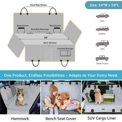 Lassie Dog Car Seat Covers for Back Seat with 2 Seat Belts, Seat