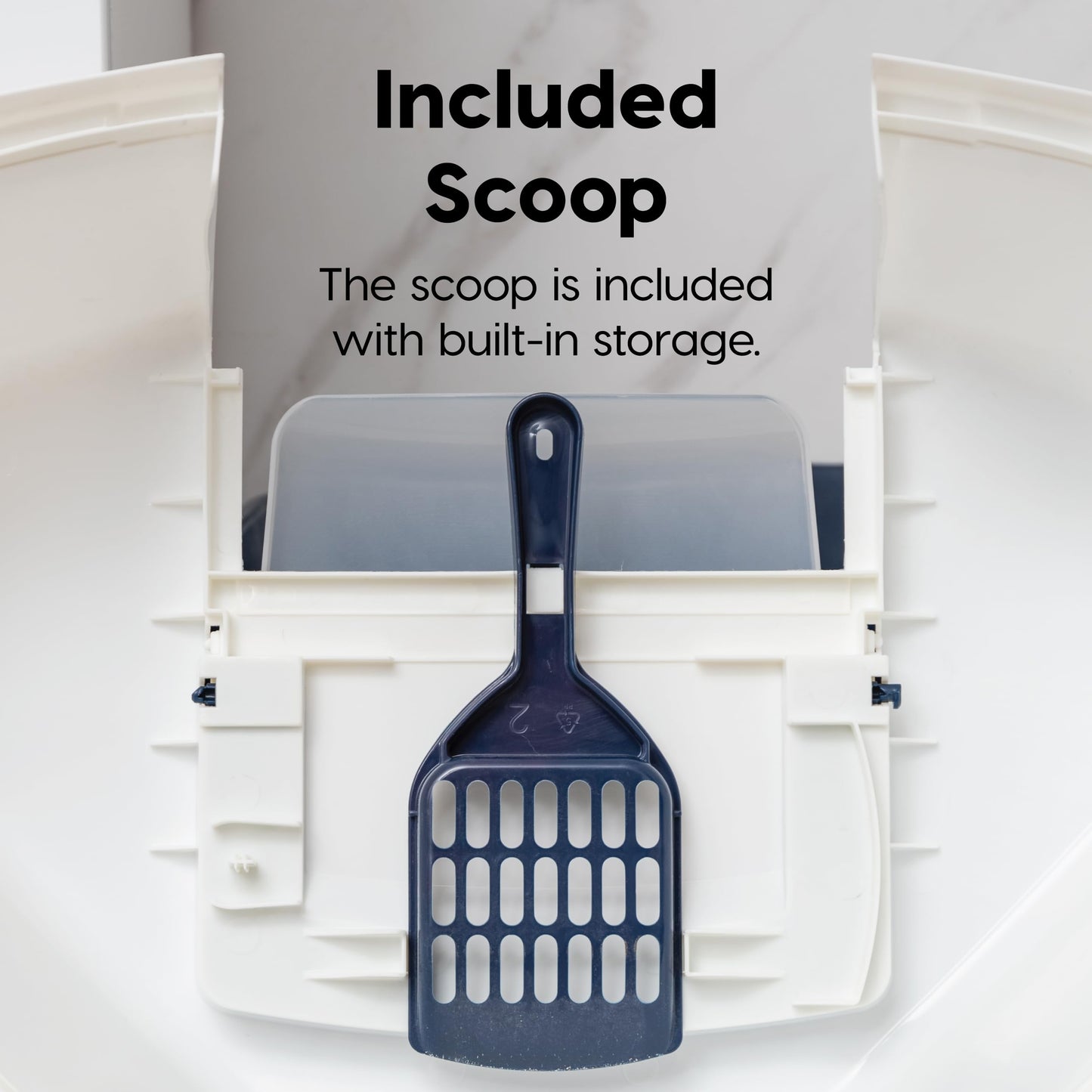 IRIS USA Cat Litter Box Enclosed Corner Litter Box with Scoop, Tray