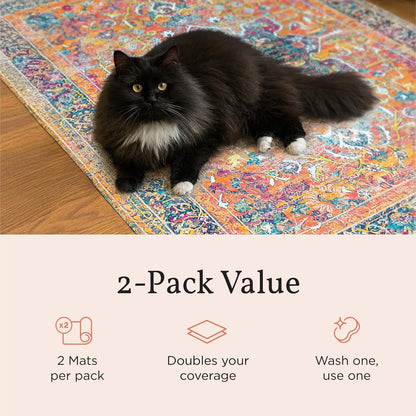 Lovewag Pets Washable Cat Litter Mat 2 PCs Keep Litter Off Mat