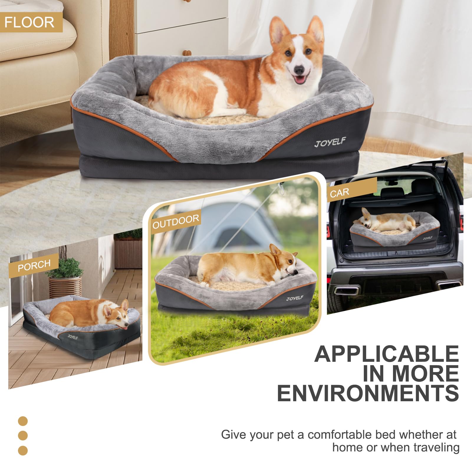 JOYELF Memory Foam Dog Bed Small Orthopedic Dog Bed Sofa