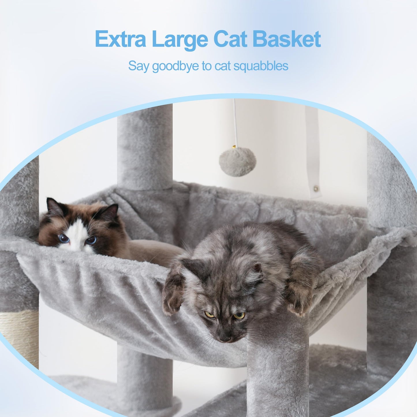 Hey-brother Tall Cat Tree Tower, Heavy Duty Scratching Posts Balls