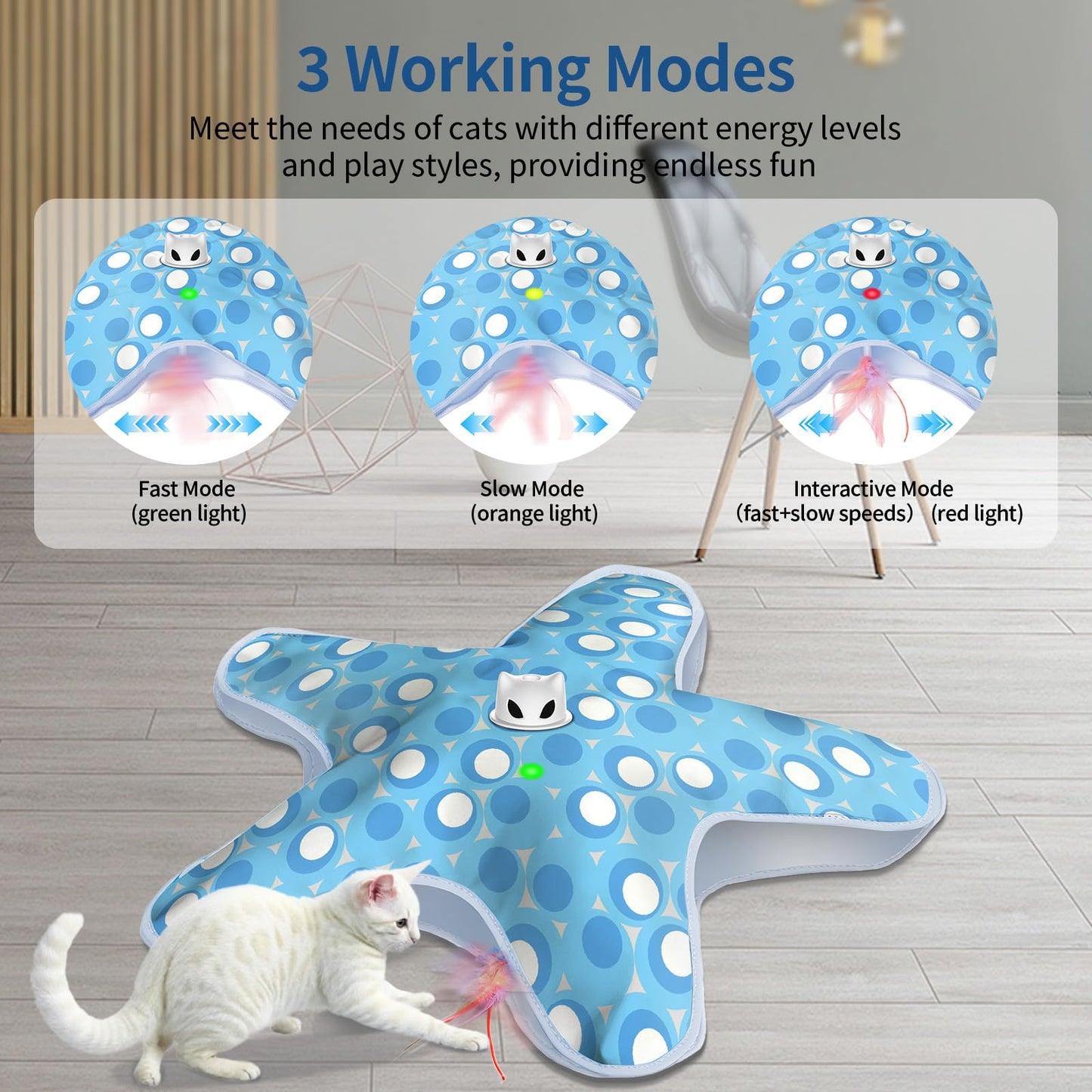 Rechargeable Interactive Cat Toys, Automatic Cat Toy for Indoor Toys