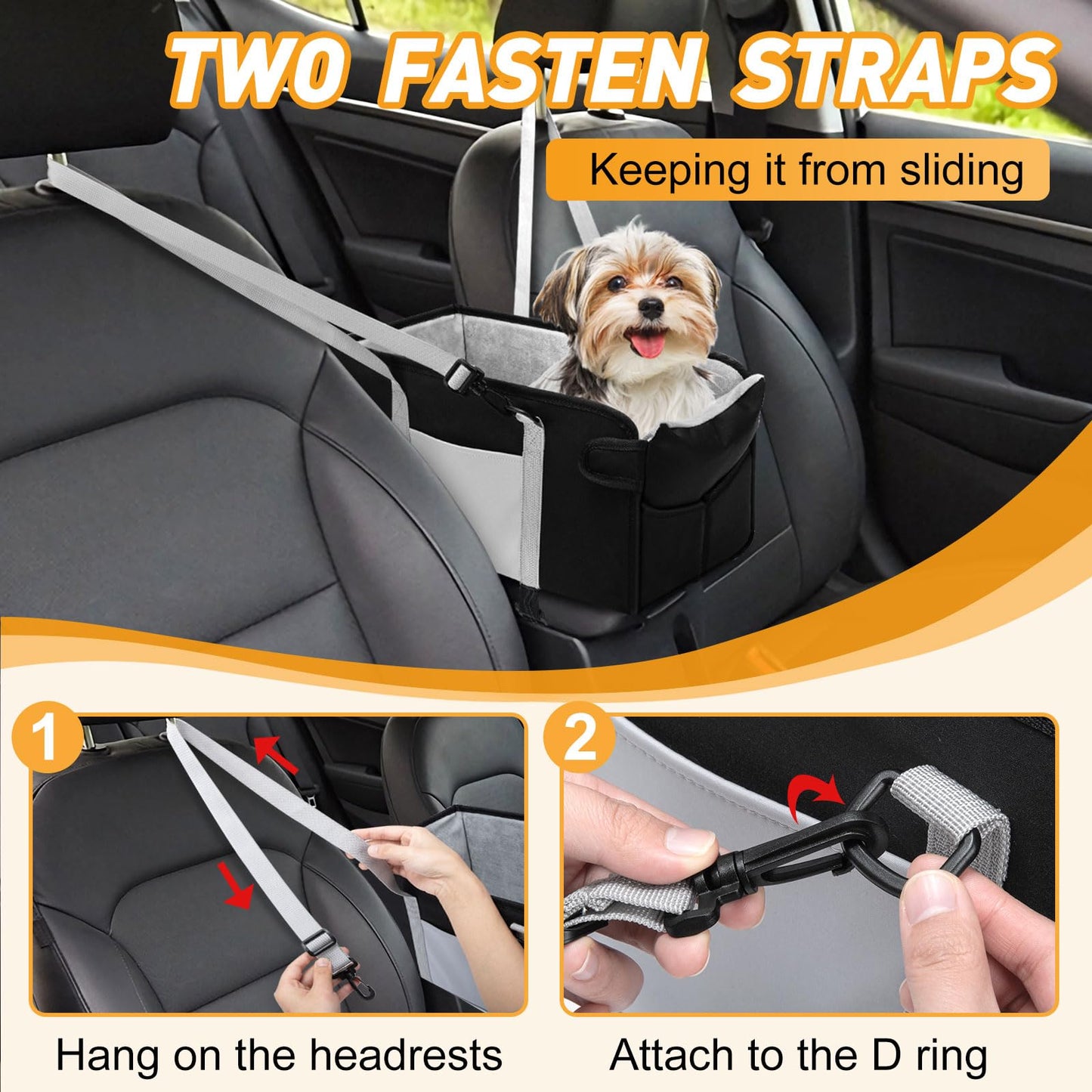Portable Dog Car Seat for Small Dogs Pet Booster Seat with Safety Seat