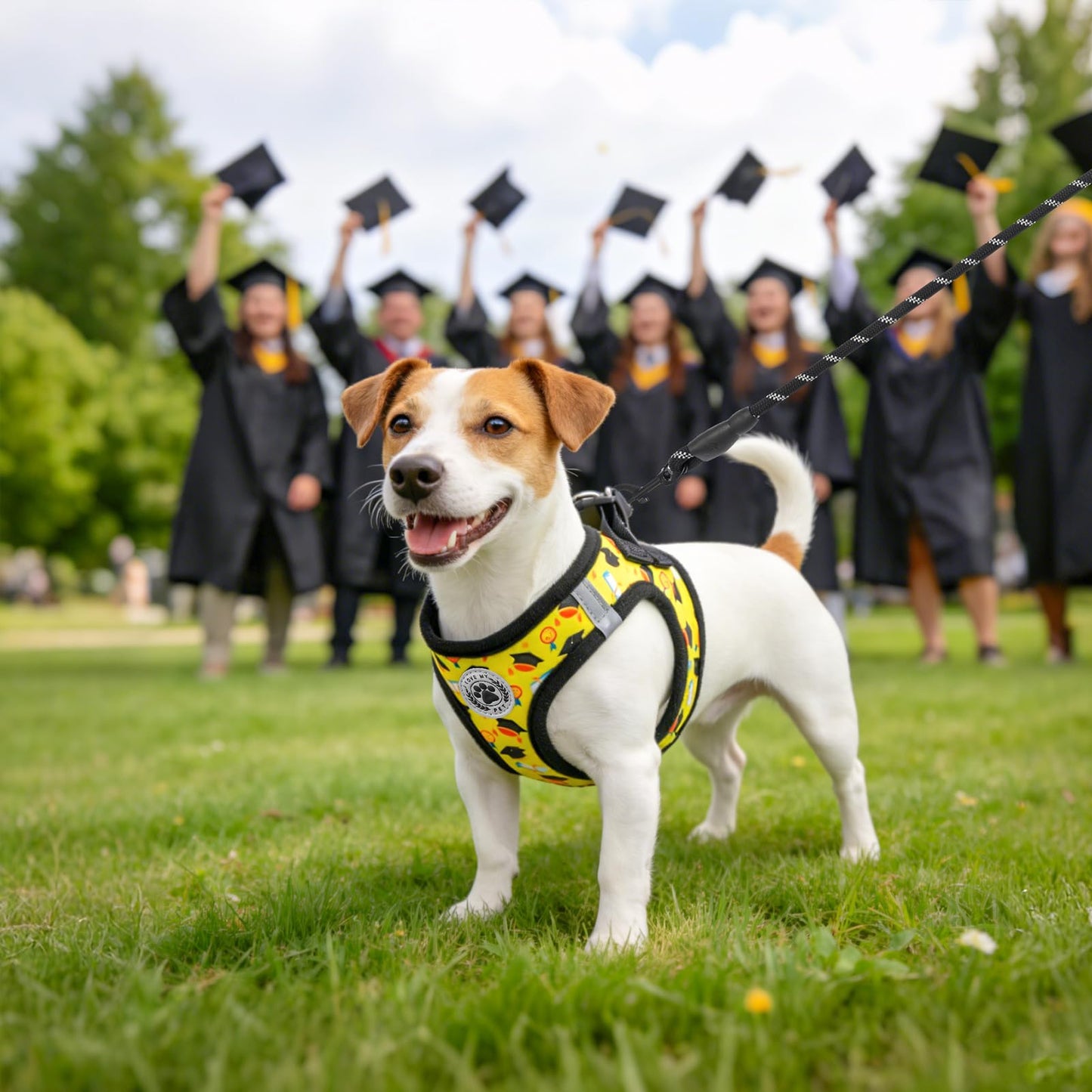BEAUTYZOO Graduation Dog Harness for Small Medium Dogs Soft Padded Set