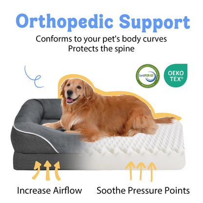 Large Orthopedic Dog Bed Washable XL Dog Couch Sofa Four Sides Bed